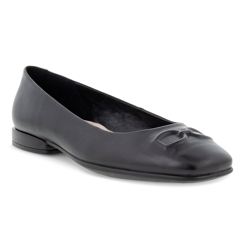 ECCO Womens Ballerinas Black - Anal Squareds - ANB-476231